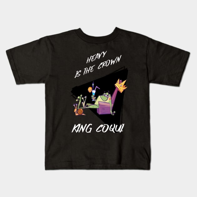 Puerto Rico King Coqui Frog Kids T-Shirt by NextGenerations